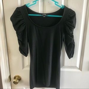 Express black ruffle sleeve blouse shirt